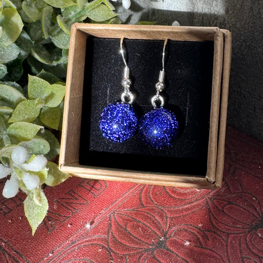 Fused glass drop earrings 925 sterling silver hooks