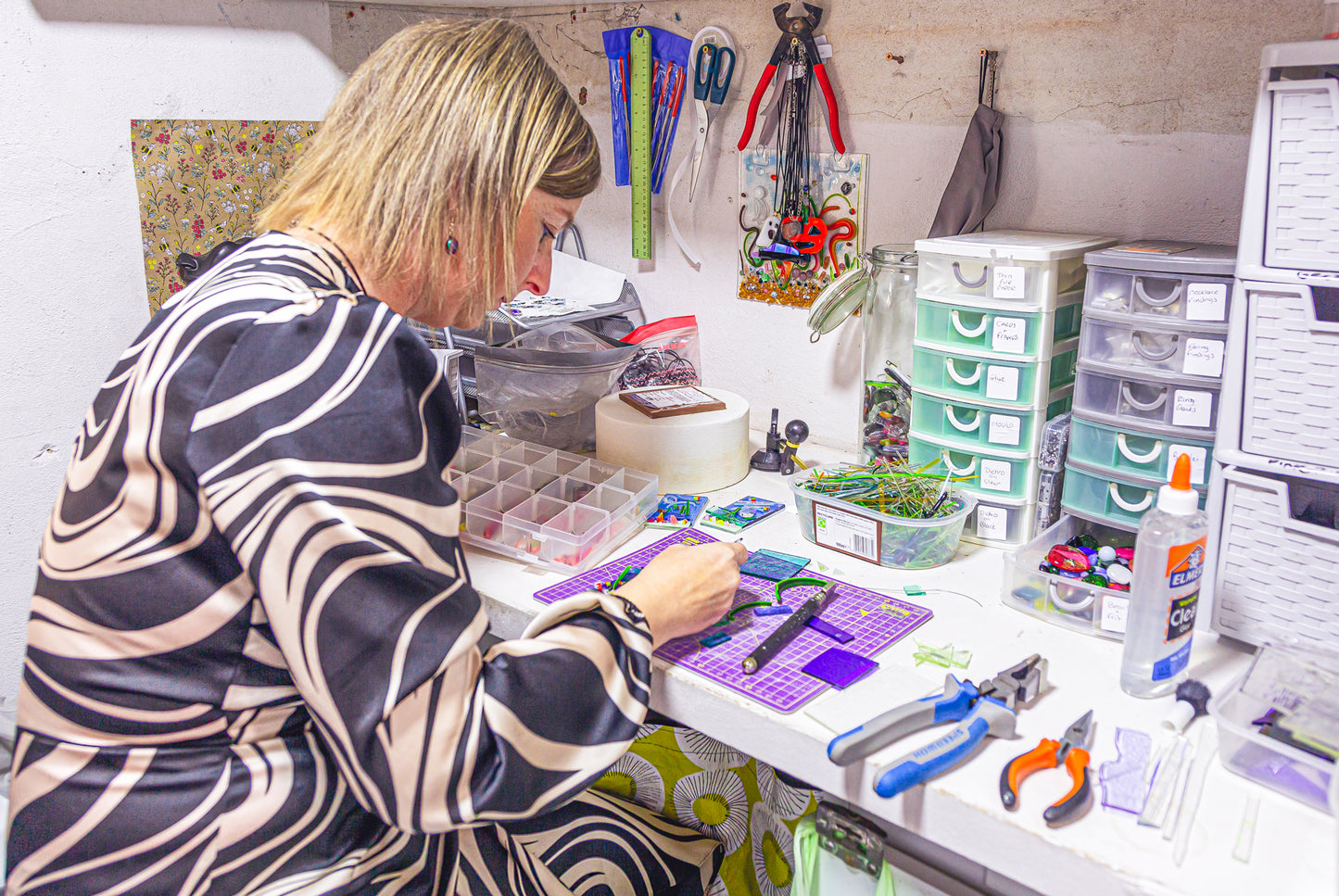 Fused glass flower tea light candle holders