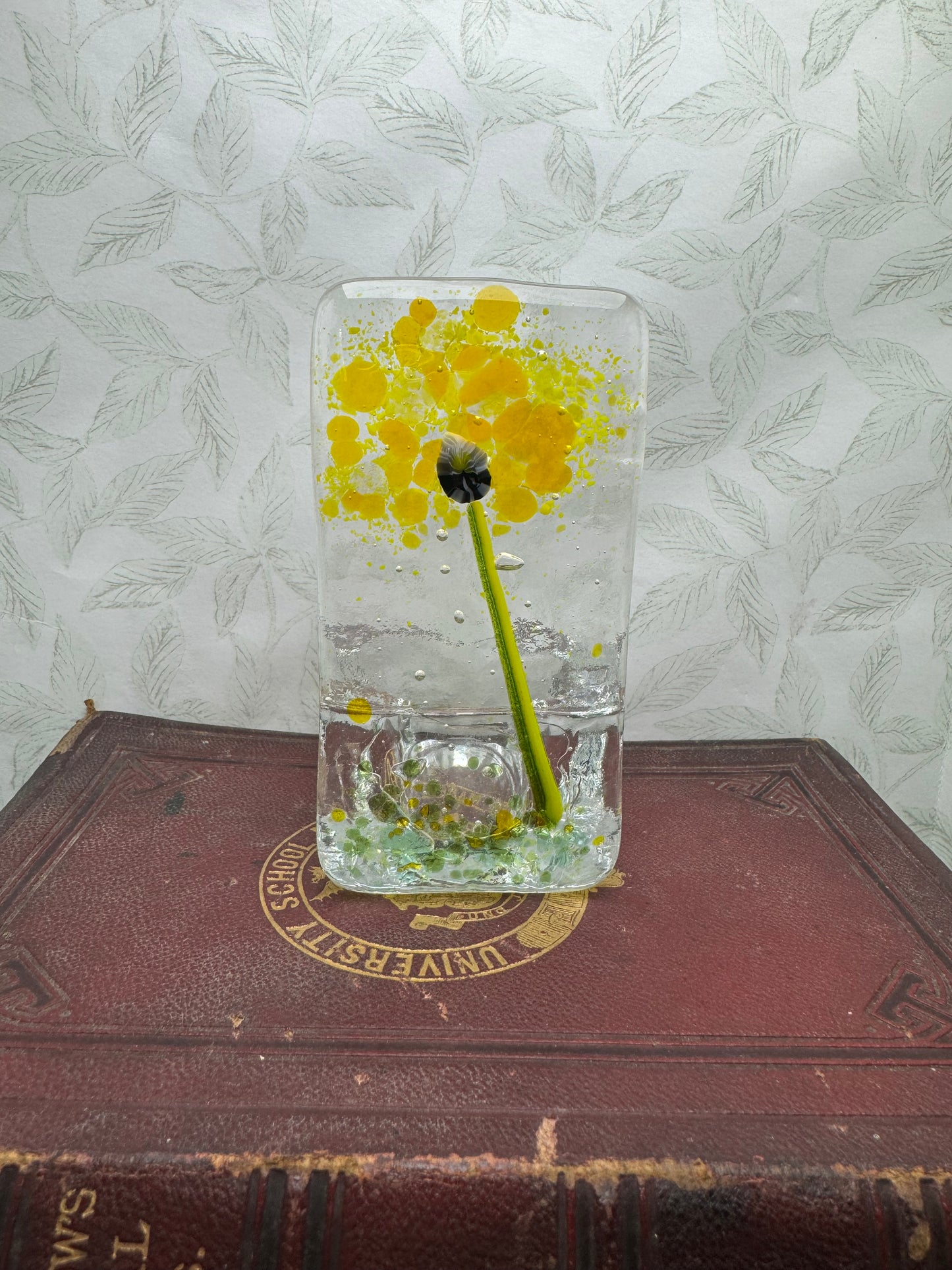 Fused glass flower tea light candle holders