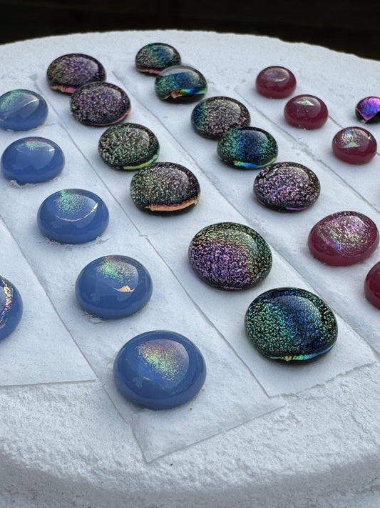 Fused glass drop earrings 925 sterling silver hooks