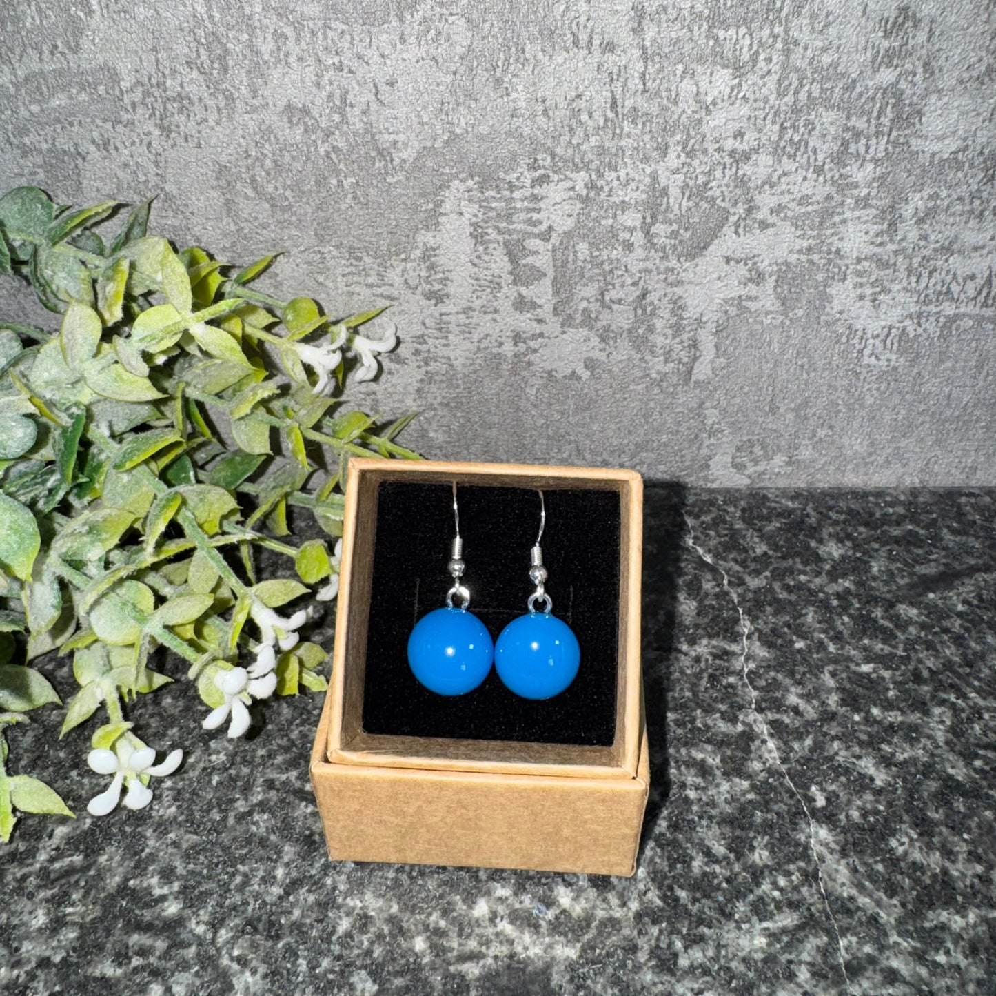 Fused glass drop earrings gold plated over 925 sterling silver hooks