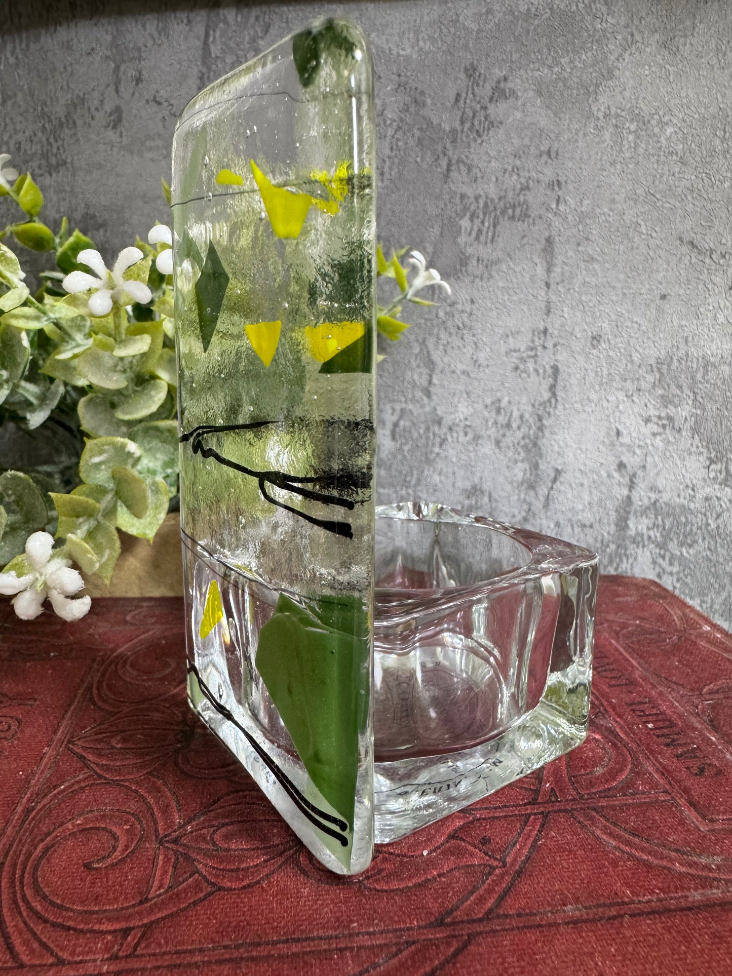 “Summer” abstract tea light candle holder