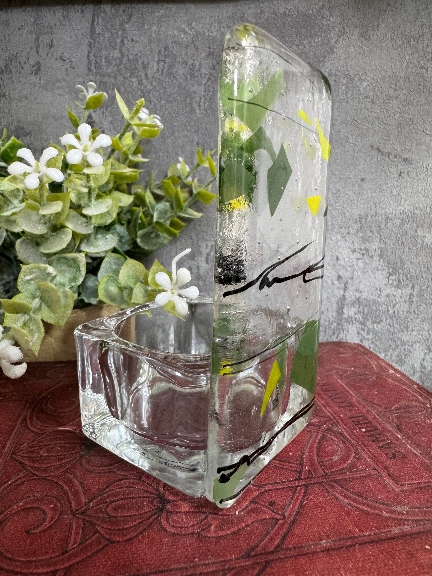 “Summer” abstract tea light candle holder