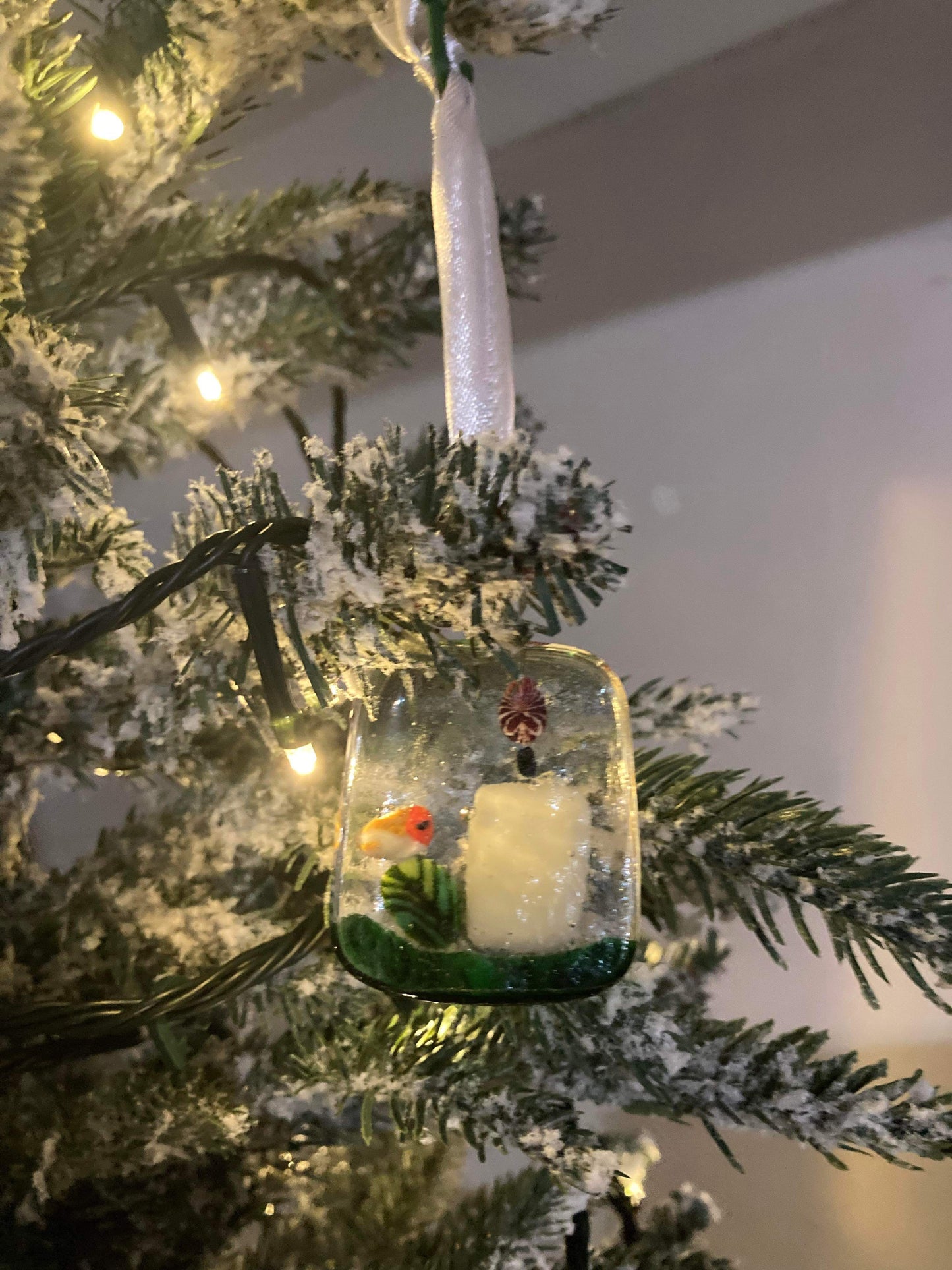 Glass candle Christmas tree decoration