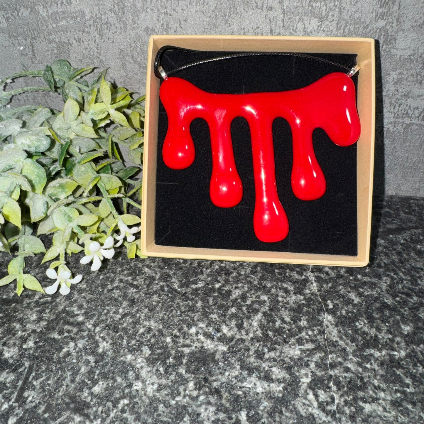 Vampire blood glass pendant
