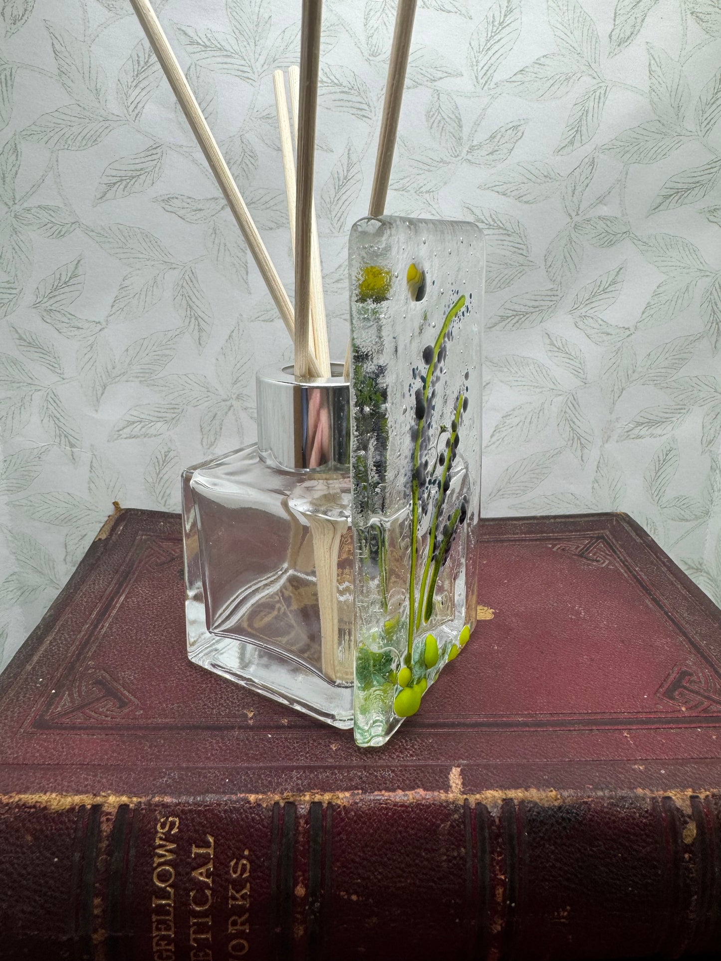 Lavender design Reed diffuser glass bottle