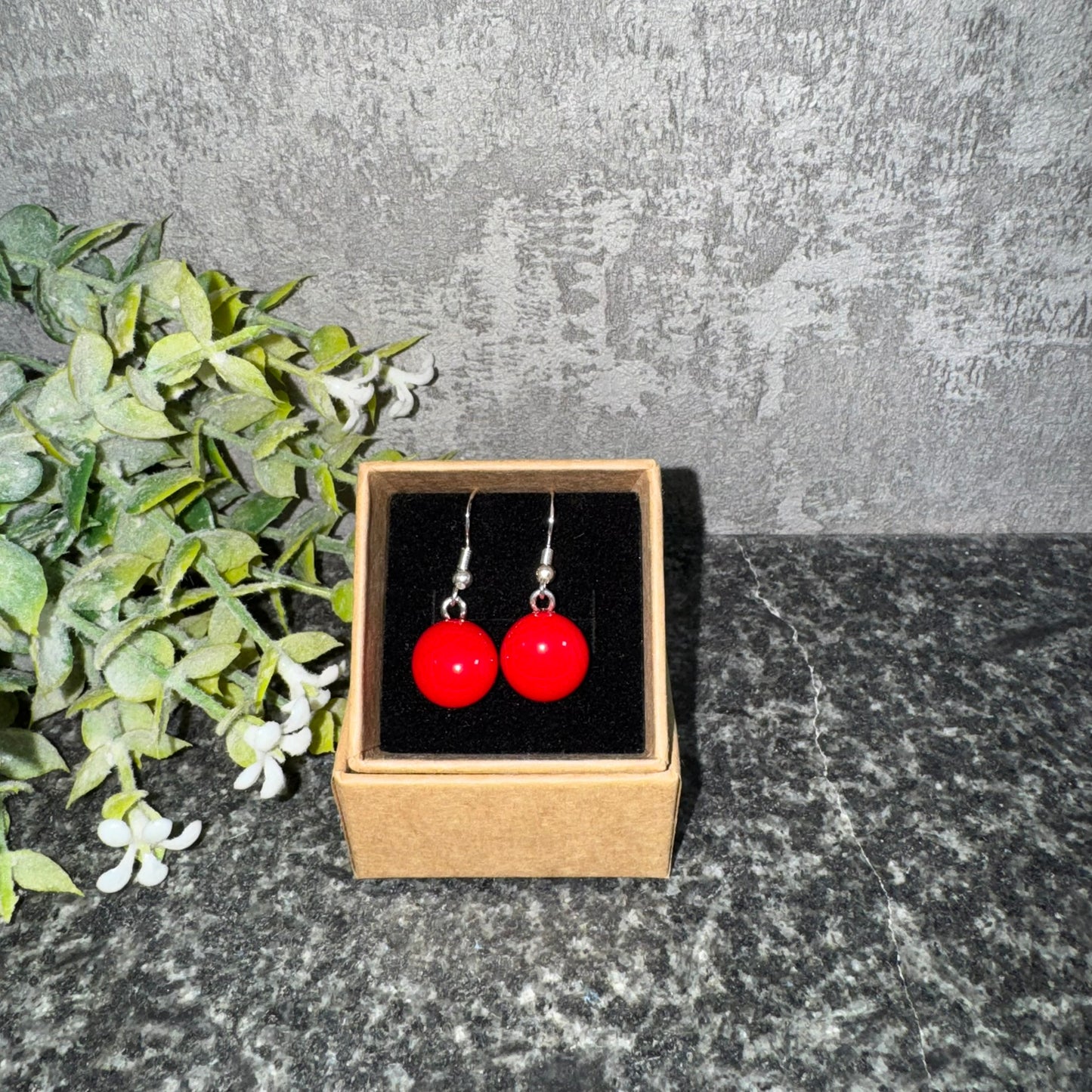Fused glass drop earrings gold plated over 925 sterling silver hooks